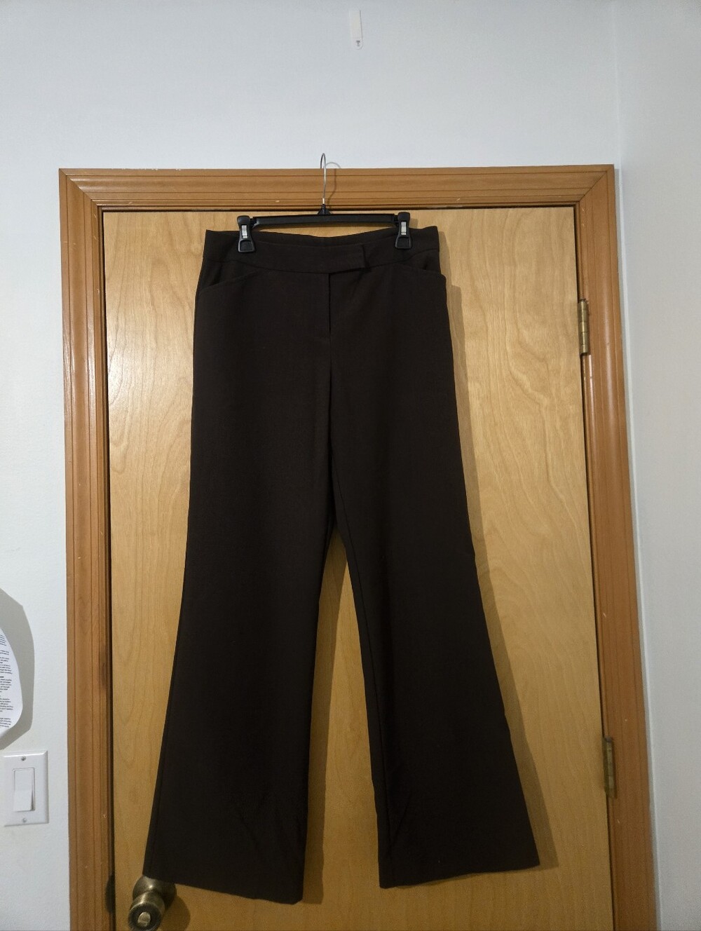 Kim Rogers Dark Brown Wide-Leg Trousers Size 8